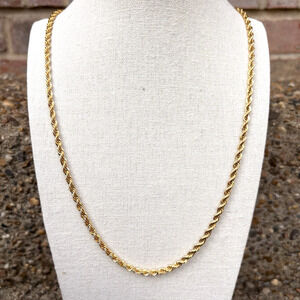 Vintage Erwin‎ Pearl EP Gold Tone Twisted Chain Long Necklace 30"